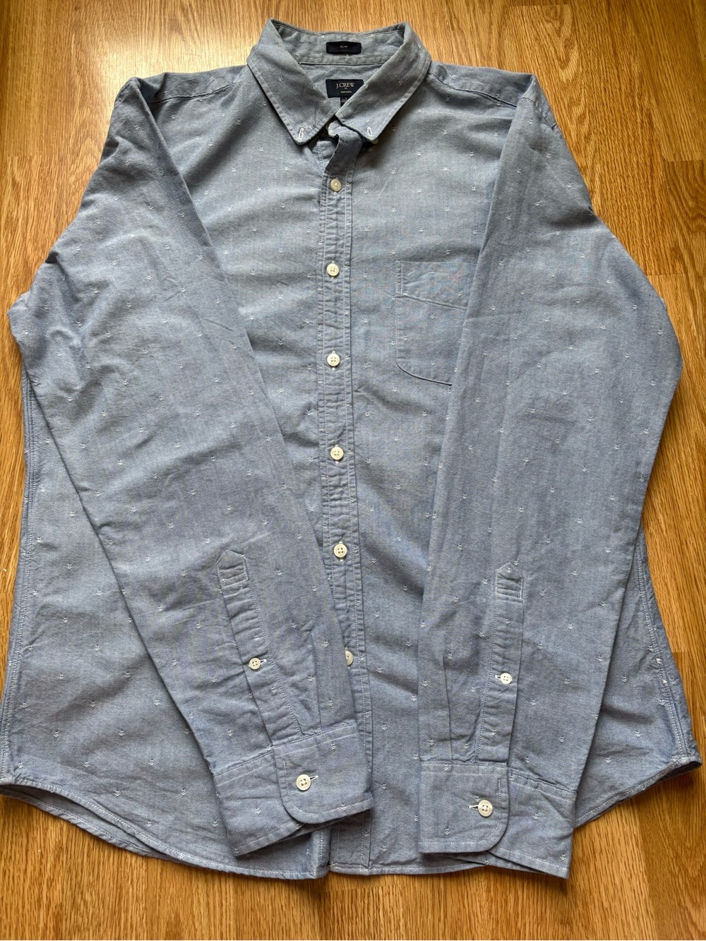 J.Crew Oxford men’s polo shirt long sleeves cotton
